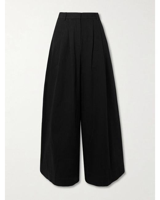 Posse Black Wesley Bundfaltenhose Mit Weitem Bein Aus Baumwoll-Twill