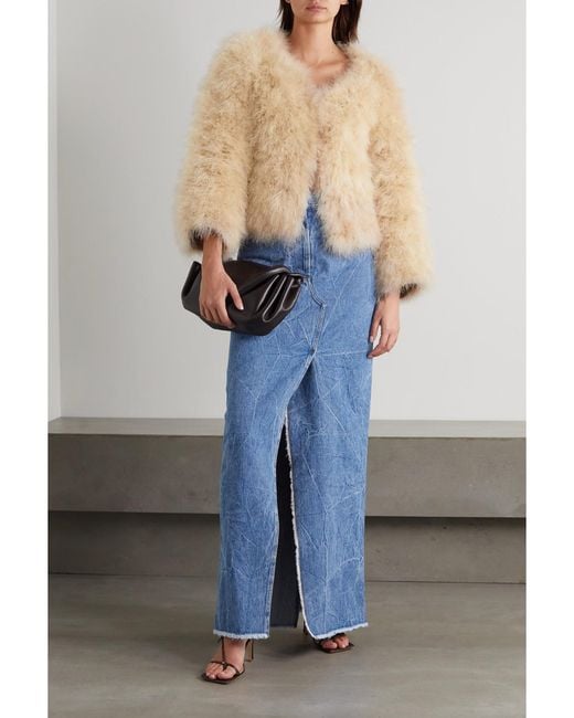 Dries Van Noten Natural Feathered Wool-Jersey Jacket