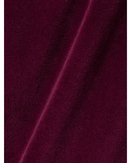 Suzie Kondi Purple Tosk Cropped Cotton-Blend Velour Track Pants