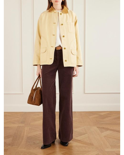Doen Natural Pascual Corduroy-Trimmed Cotton-Canvas Jacket