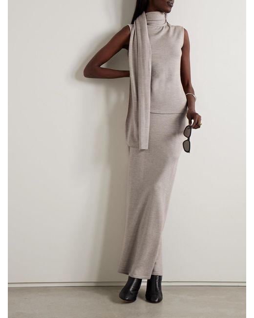 Magda Butrym Gray Draped Wool, Silk And Cashmere-Blend Tank