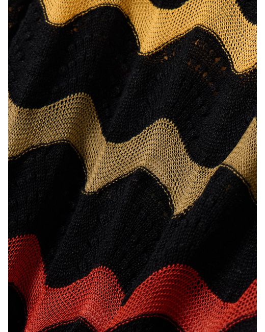 LaDoubleJ Black Zephyr Striped Pointelle-Knit Linen-Blend Straight-Leg Pants