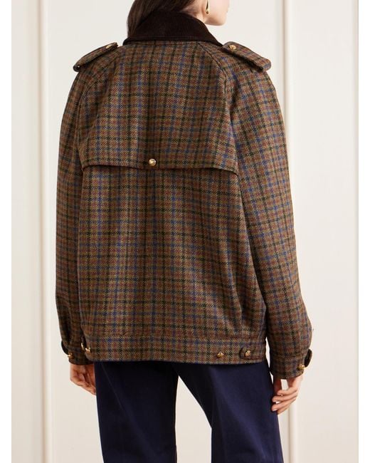 Blazé Milano Brown Chausie Checked Wool Trench Jacket