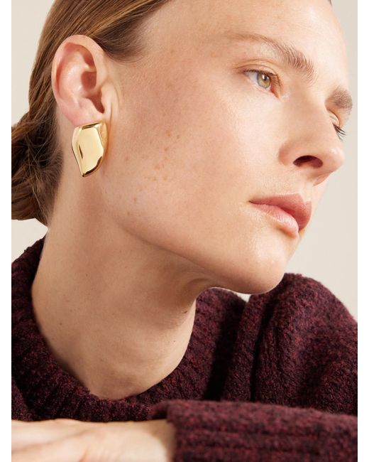 Bottega Veneta White Prisma-Plated Sterling Earrings