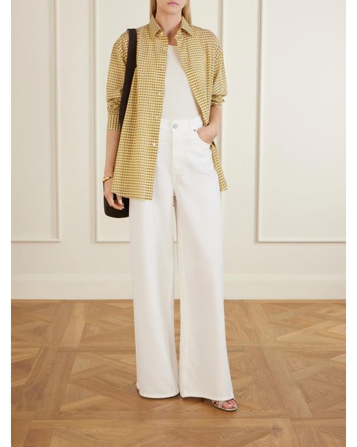 La Ligne White High-Rise Wide-Leg Jeans
