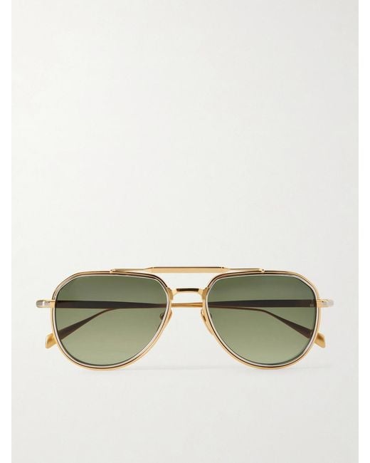 Jacques Marie Mage Green Commander Aviator-Style Sunglasses