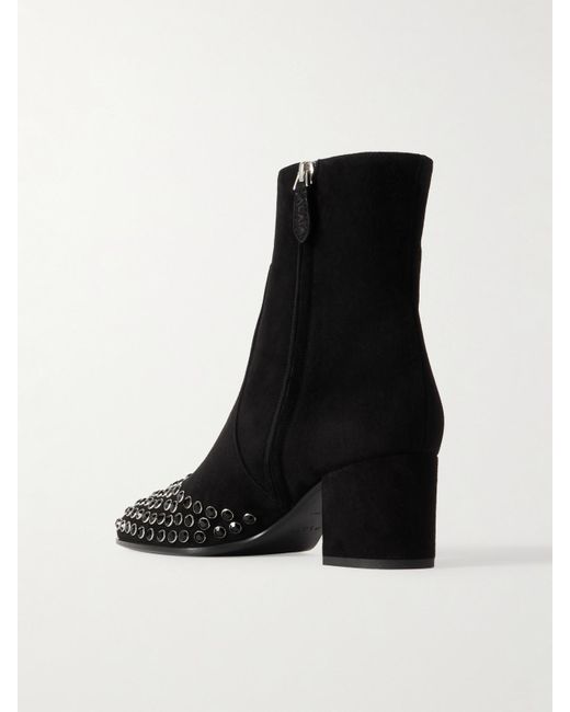 Alaïa Black Suede Ankle Boots With Studs