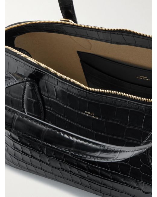 Totême  Black Croc-Effect Leather Tote