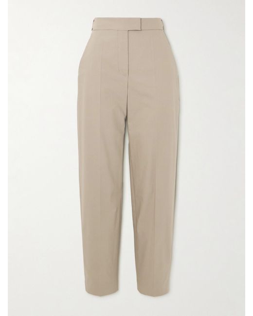 Brunello Cucinelli Natural Cotton-Blend Twill Tapered Pants