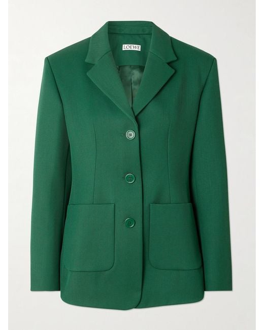 Loewe Green Wool-Blend Twill Blazer