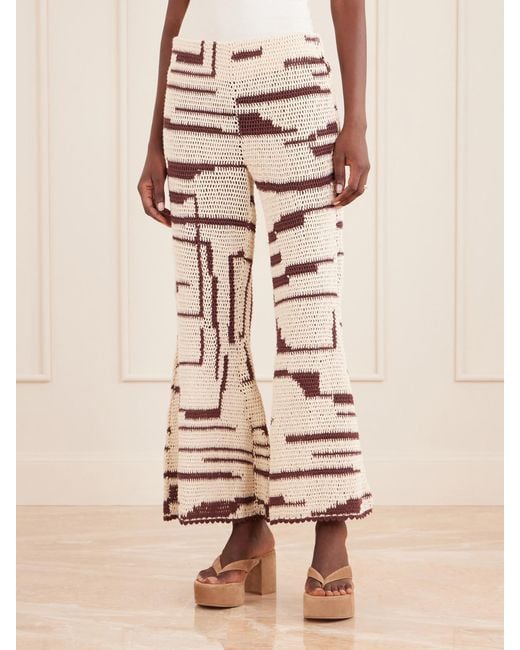 Alix Of Bohemia Natural Farah Crocheted Cotton Flared Pants