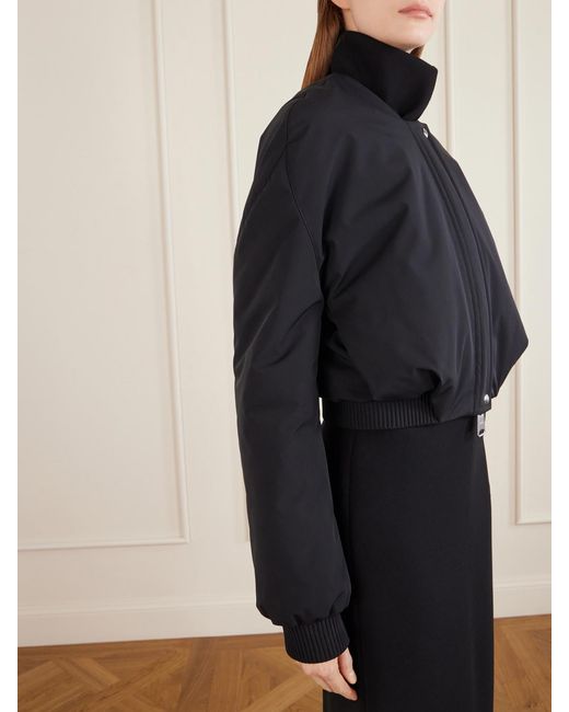 Khaite Black Cordan Cropped Shell Bomber Jacket