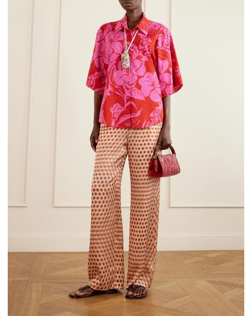 Dries Van Noten Pink Floral-Print Cotton-Voile Shirt