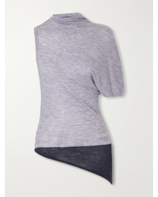 Sharon Wauchob Gray Willla Asymmetric Wool Tank