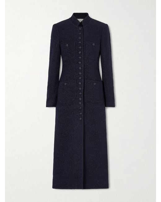 LIBEROWE Blue Imperial Wool-Blend Bouclé Coat