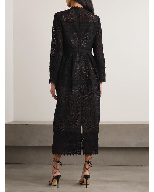 Erdem Crystal-Embellished Cotton Guipure Lace Midi Dress in Black | Lyst Erdem Crystal-Embellished Cotton Guipure Lace Midi Dress in Black | Lyst