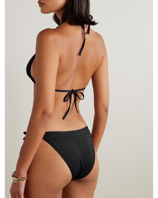 Totême Black Pointelle-Knit Stretch Recycled Bikini Briefs