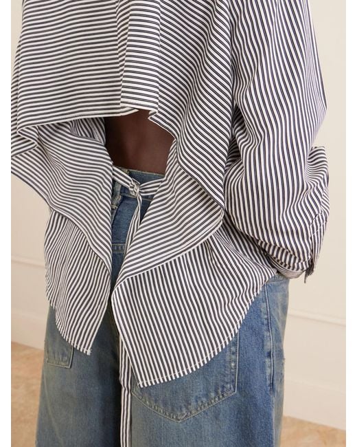 Agolde Gray Theo Striped Poplin Shirt