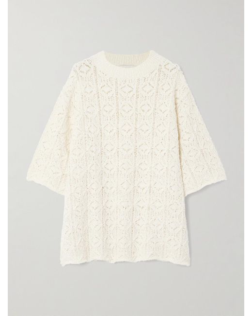 Loulou de Saison Natural Antila Oberteil Aus Gehäkelter Chenille Aus Einer Baumwollmischung