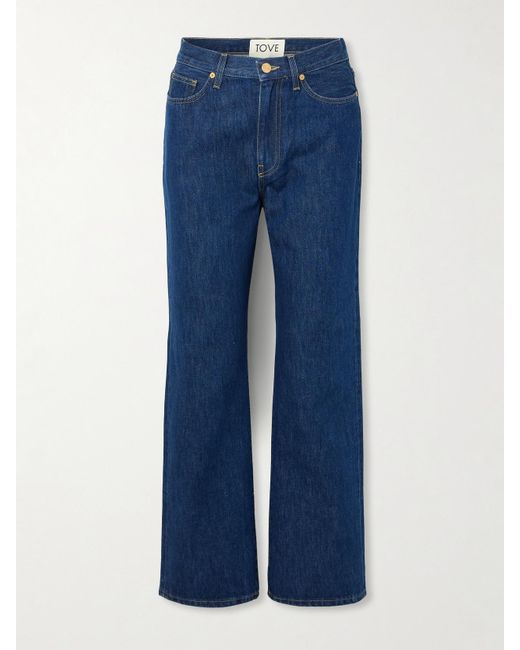 TOVE Blue Sade High-Rise Straight-Leg Recycled Jeans