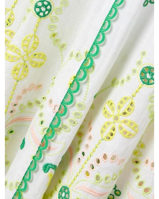 Charo Ruiz White Mutti Broderie Anglaise Cotton-Blend Maxi Dress