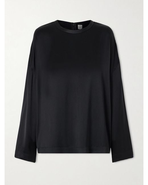 Totême Black Satin Top