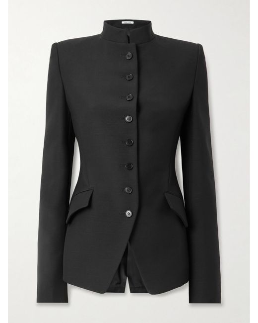 Alexander McQueen Black Wool And Mohair-Blend Blazer