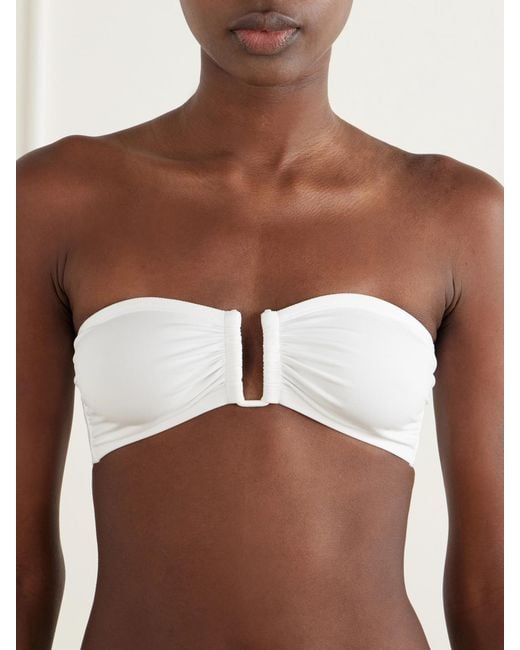 Eres White Duni Strapless Bikini Top