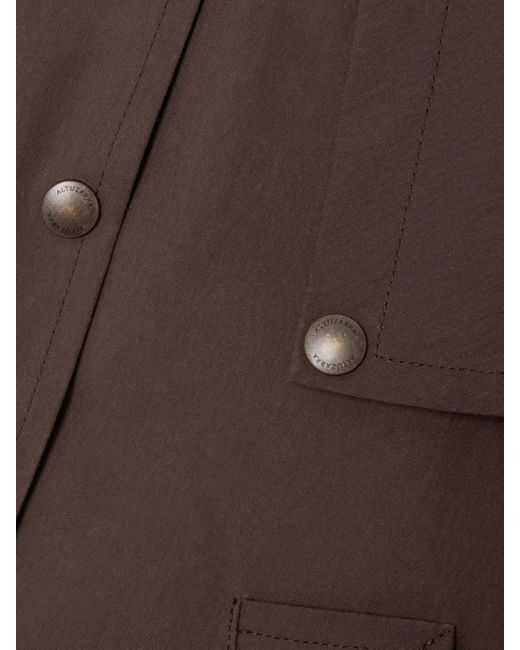 Altuzarra Brown Austen Jacke Aus Baumwoll-Canvas Mit Velourslederbesatz