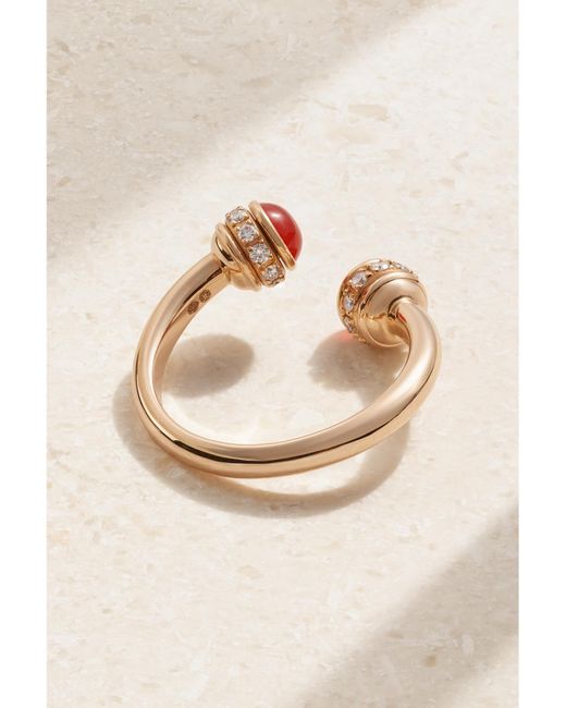 Piaget Natural Possession 18-Karat Rose, Carnelian And Diamond Ring