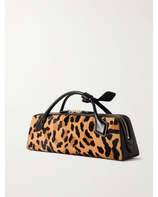 Alaïa Multicolor Le Teckel Leather-Trimmed Leopard-Print Calf Hair Clutch