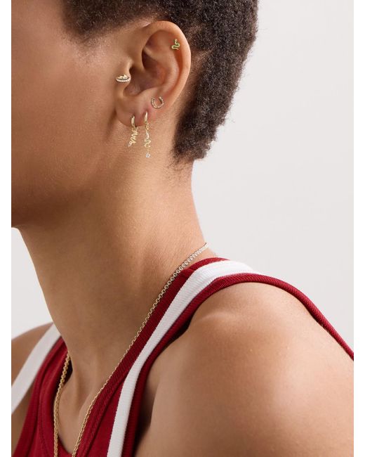 Alison Lou Natural Planet Einzelner Ohrstecker Aus 14 Karat Mit Diamanten