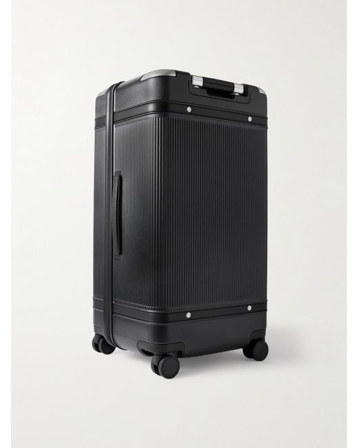 Paravel Black Aviator Trunk Vegan Leather-Trimmed Recycled-Hardshell Suitcase