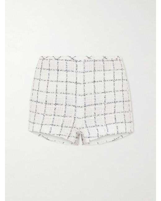 LIBEROWE White Madeline Cotton-Blend Tweed Straight-Leg Shorts