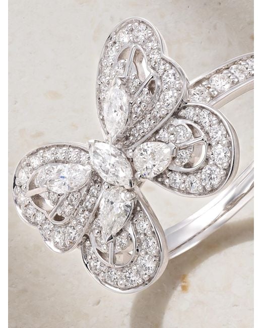 De Beers London Natural Portraits Of Nature Butterfly 18-Karat Diamond Ring
