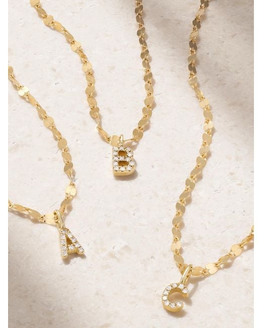 STONE AND STRAND Metallic Initial Sparkle Kette Aus Mit Diamanten