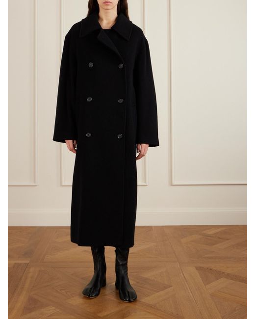 Christen Black Tabi Split-Toe Leather Knee Boots