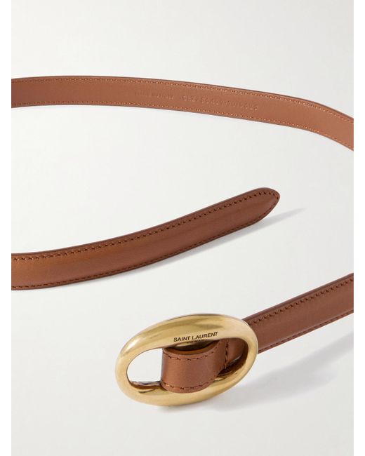 Saint Laurent Brown Leather Belt