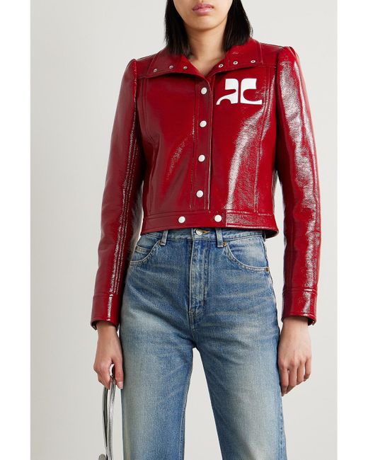 Veste En Coton Mélangé Enduit Reedition Courreges en coloris Red