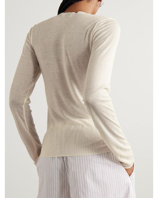 Deiji Studios Natural Ribbed Ecovero-Blend Top