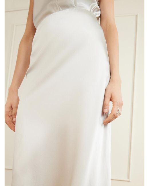 The Park White Max Silk-Satin Maxi Skirt