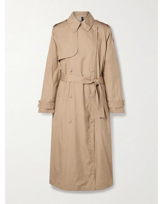 Moncler Natural Barbentane Belted Double-Breasted Padded Shell Down Trench Coat