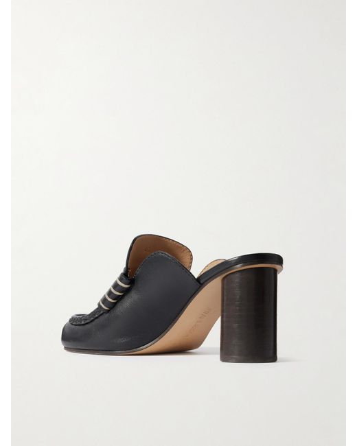 J.W. Anderson Black Loafer Whipstitched Leather Mules