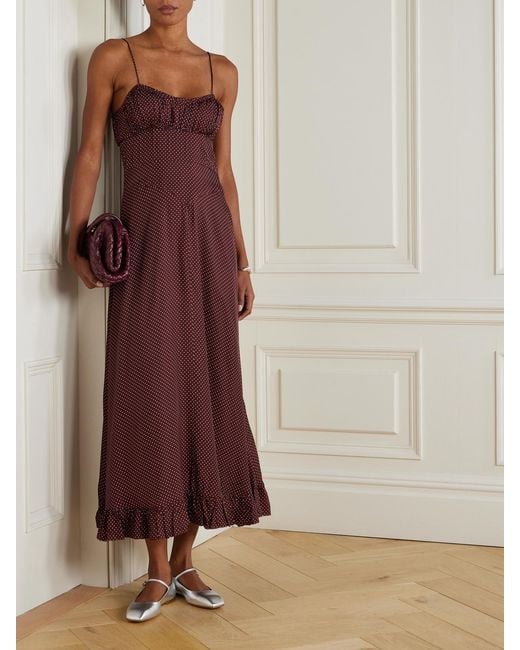 doen ruched dress Doen Gingham Silk Dress by Doen