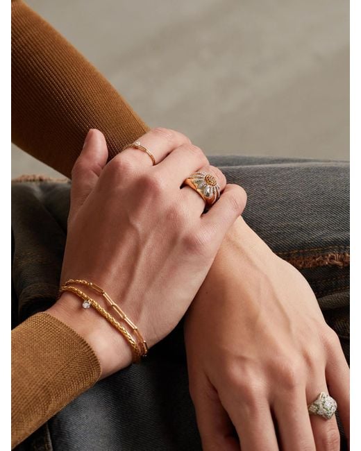 Yvonne Léon Natural 18-Karat, Citrine And Diamond Ring