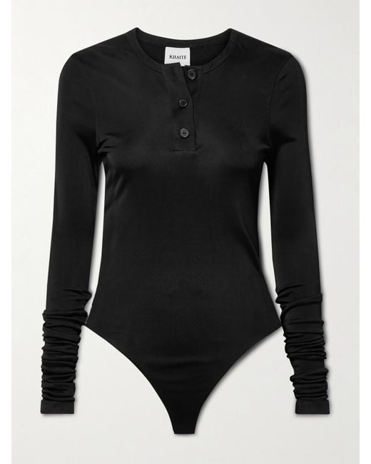 Khaite Black Janelle Stretch-Jersey Bodysuit