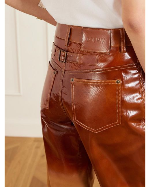 Loewe Orange Dégradé Suede Straight-Leg Pants
