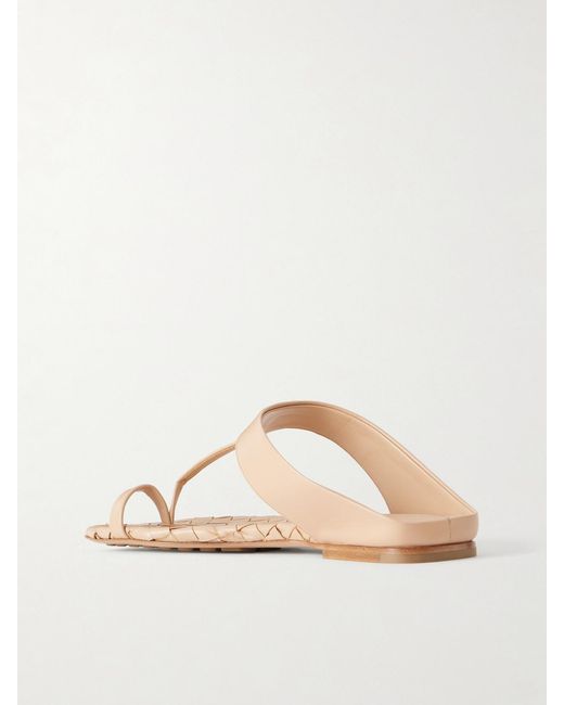 Bottega Veneta Natural Livia Intrecciato Leather Sandals