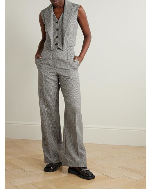 Alexander McQueen Gray Weste Aus Einer Woll-Mohairmischung Mit Hahnentrittmuster