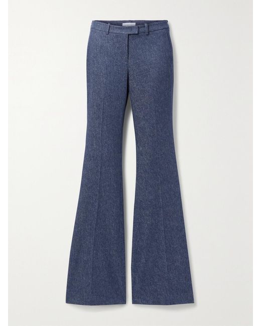Michael Kors Blue Haylee Wool-Blend Flared Pants